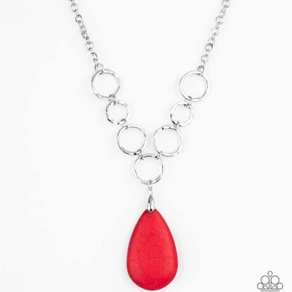 Tear-Drop Red necklace set - Picture 1 of 1